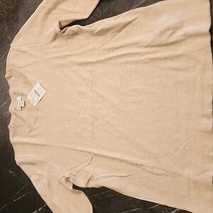 NWT J. Crew Teddie Long Sleeve Crewneck Sweater In Light Beige Sz Med